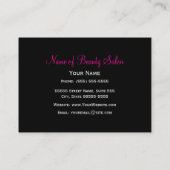 Girly Pink en Black Houndstooth Hair Salon Visitekaartje (Achterkant)