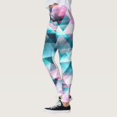 Girly Pink en Blue Abstract Geometric Pattern Leggings (Links)