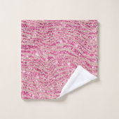 Girly Pink en Blush Glitter Zebra Bad Handdoek (Wasdoekje)