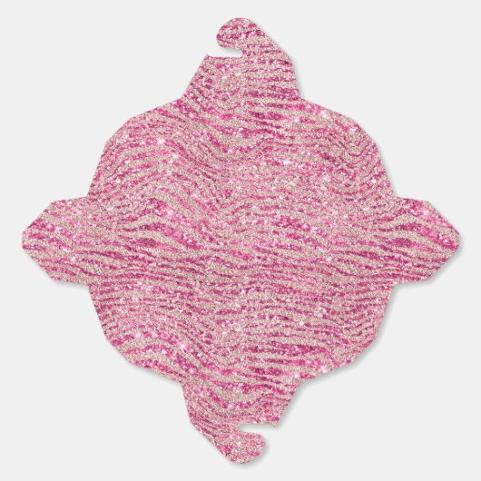 Girly Pink en Blush Glitter Zebra Bedankdoosjes (Ongevouwen)