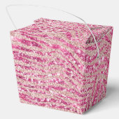 Girly Pink en Blush Glitter Zebra Bedankdoosjes (Achterkant)