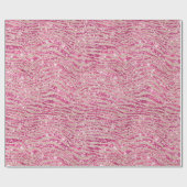 Girly Pink en Blush Glitter Zebra Cadeaupapier (Vlak)