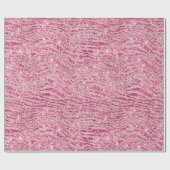 Girly Pink en Blush Glitter Zebra Cadeaupapier (Vlak)