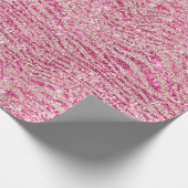 Girly Pink en Blush Glitter Zebra Cadeaupapier (Hoek)