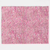 Girly Pink en Blush Glitter Zebra Fleece Deken (Voorkant (Horizontaal))