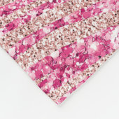 Girly Pink en Blush Glitter Zebra Fleece Deken (Hoek)