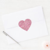 Girly Pink en Blush Glitter Zebra Hart Sticker (Envelop)