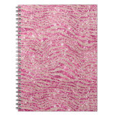 Girly Pink en Blush Glitter Zebra Notitieboek (Voorkant)