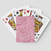 Girly Pink en Blush Glitter Zebra Pokerkaarten (Achterkant)