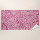 Girly Pink en Blush Glitter Zebra Strandlaken (Voorkant)