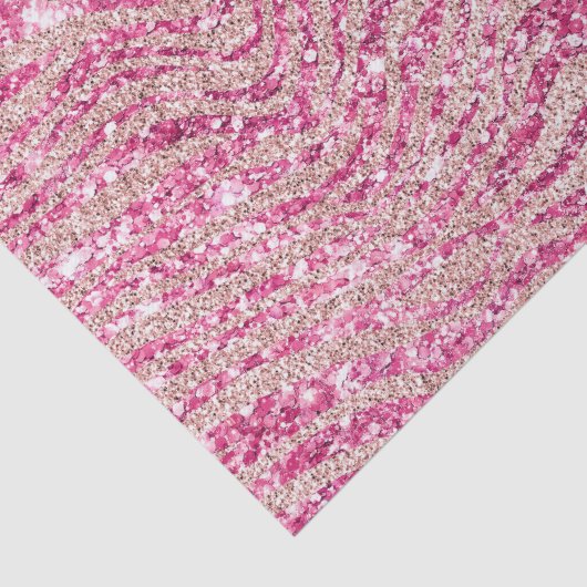Girly Pink en Blush Glitter Zebra Tissuepapier (Detail)