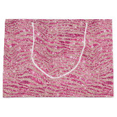 Girly Pink en Blush Glitter Zebra Verjaardag Groot Cadeauzakje (Voorkant)