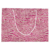 Girly Pink en Blush Glitter Zebra Verjaardag Groot Cadeauzakje (Achterkant)