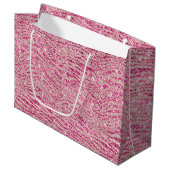 Girly Pink en Blush Glitter Zebra Verjaardag Groot Cadeauzakje (Voorkant Gekanteld)