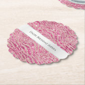 Girly Pink en Blush Glitter Zebra Verjaardag Kartonnen Onderzetters (Gekanteld)