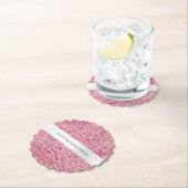 Girly Pink en Blush Glitter Zebra Verjaardag Kartonnen Onderzetters (Insitu)