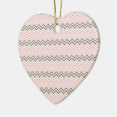 Girly Pink en Brown Chevron Keramisch Ornament (Links)