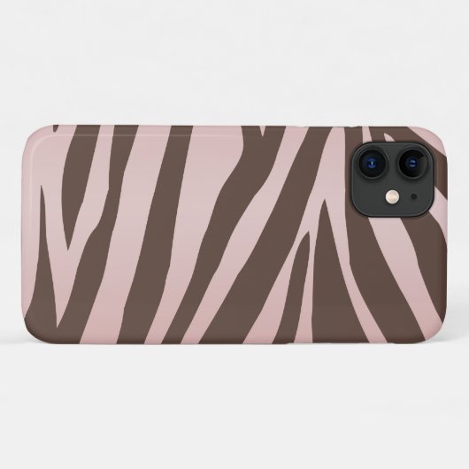 Girly Pink en Brown Zebra Case-Mate iPhone Case (Achterkant (horizontaal))