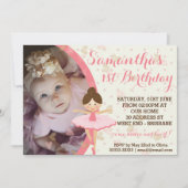 Girly Pink en Dreamweaver Ballerina Invitation Kaart (Voorkant)