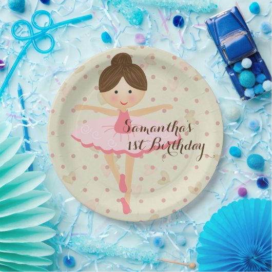 Girly Pink en Dreamweaver Ballerina Papieren Bordje (Feest)