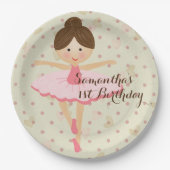 Girly Pink en Dreamweaver Ballerina Papieren Bordje (Voorkant)