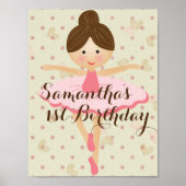 Girly Pink en Dreamweaver Ballerina Poster (Voorkant)