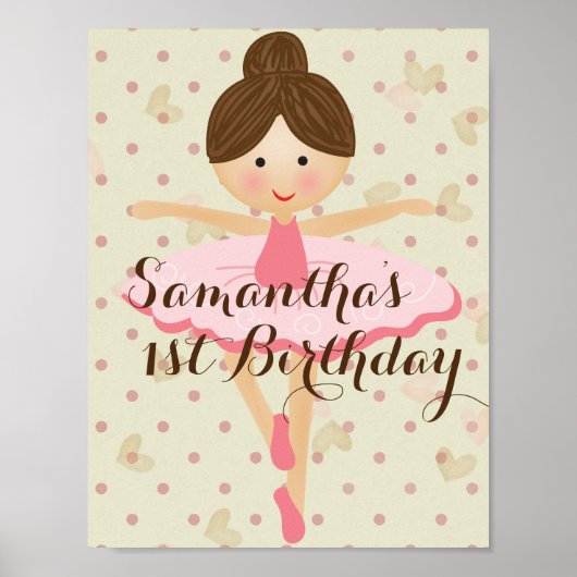 Girly Pink en Dreamweaver Ballerina Poster (Voorkant)