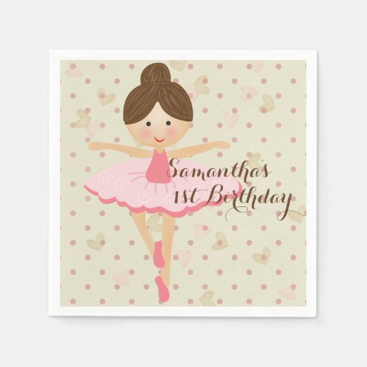 Girly Pink en Dreamweaver Ballerina Servetten (Voorkant)