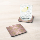 Girly Pink en Gold Damask Pattern Onderzetter (Rechterzijde)