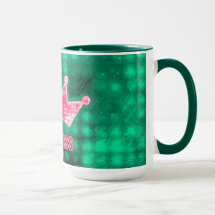 Girly Pink en Green Glitter Princess en Tiara Mok
