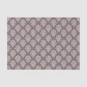 Girly Pink en Grey Damask Tissuepapier (Voorkant)