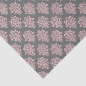 Girly Pink en Grey Damask Tissuepapier (Detail)