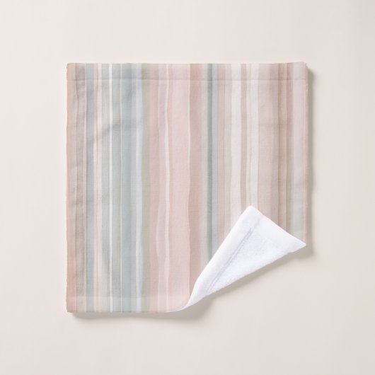 Girly Pink en Mint Moderne kuststreep Bad Handdoek (Wasdoekje)