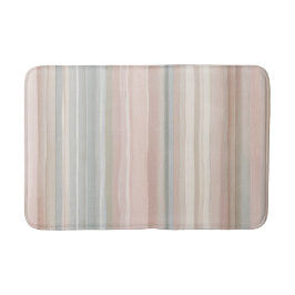 Girly Pink en Mint Moderne kuststreep Badmat