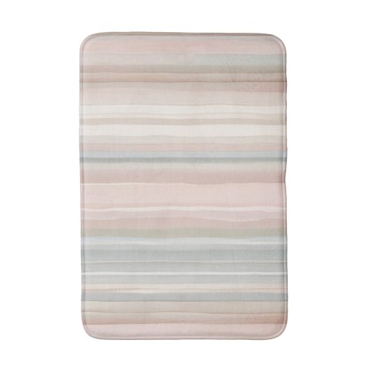 Girly Pink en Mint Moderne kuststreep Badmat (Voorkant Verticaal)