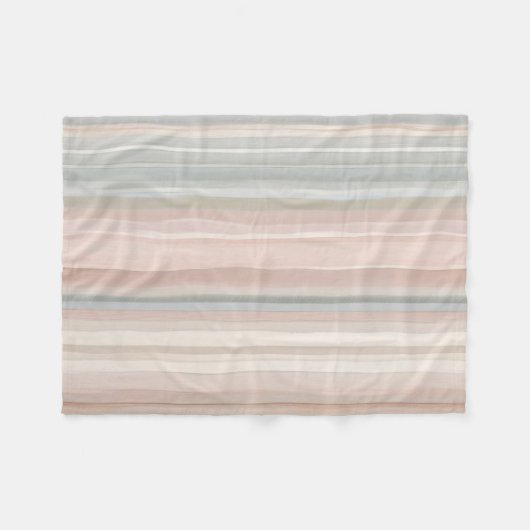 Girly Pink en Mint Moderne kuststreep Fleece Deken (Voorkant (Horizontaal))