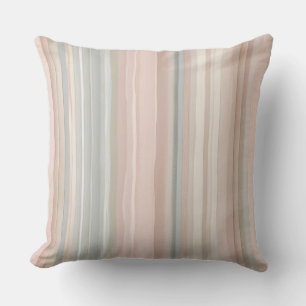 Girly Pink en Mint Moderne kuststreep Kussen