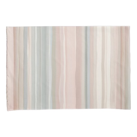 Girly Pink en Mint Moderne kuststreep Kussensloop (Voorkant-Rechts)