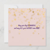 Girly Pink en Paarse Glitter Horse Birthday Kaart (Achterkant)