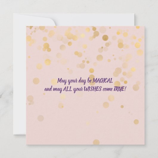 Girly Pink en Paarse Glitter Horse Birthday Kaart (Achterkant)