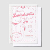 Girly Pink en White Bachelorette Weekendfeest Vellum Uitnodigingen (Offset)