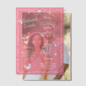 Girly Pink en White Bachelorette Weekendfeest Vellum Uitnodigingen (Offset (Koppel))