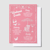 Girly Pink en White Bachelorette Weekendfeest Vellum Uitnodigingen (Offset)