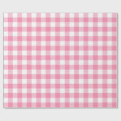  Girly Pink en White Buffalo Plaid Gingham Cadeaupapier (Vlak)