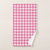 Girly Pink en White Gingham Bad Handdoek (Handdoek)