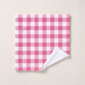 Girly Pink en White Gingham Bad Handdoek (Wasdoekje)