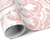 Girly Pink en White Mandala Pattern Cadeaupapier (Rol Hoek)