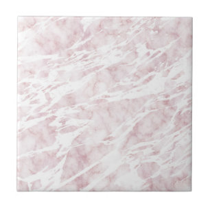 Girly Pink en White Modern Marble Tegeltje