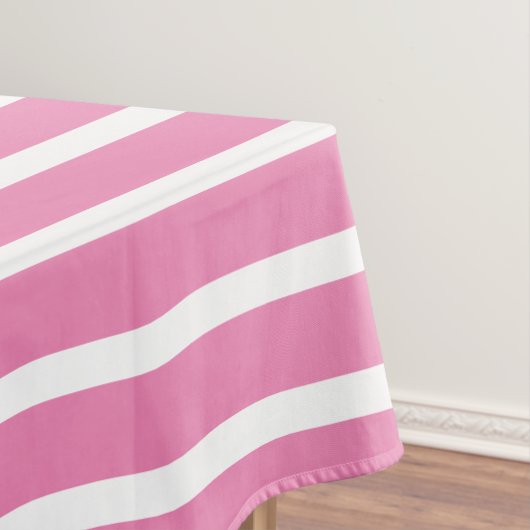 Girly Pink en White Stripe Tafelkleed (Voorbeeld)