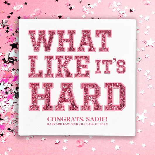 Girly Pink Esthetic Law School Afstuderen Decor Servet